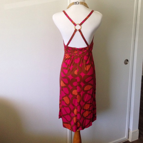 Host pick! Trina Turk pink & orange X-back dress 0 - Picture 3 of 4
