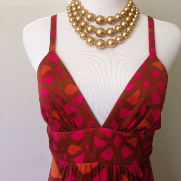 Host pick! Trina Turk pink & orange X-back dress 0 - Picture 4 of 4