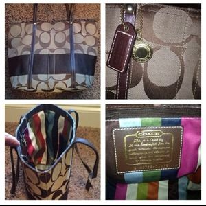 Authentic COACH Shoulder Bag Signature Canvas