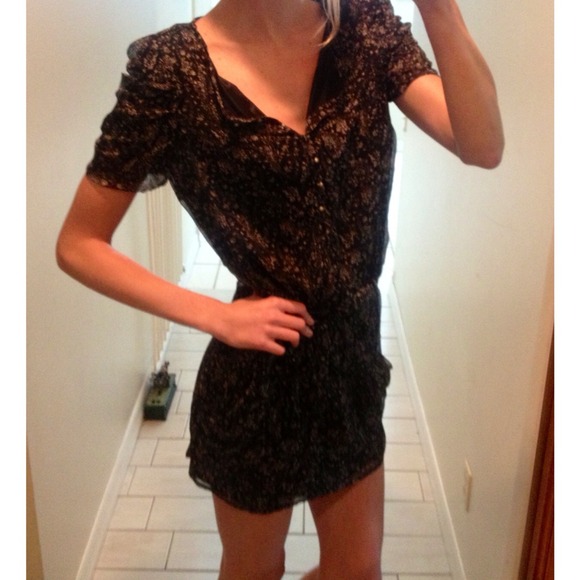 ❌ SOLD! ❌ Zara Black Floral 100% Silk Dress