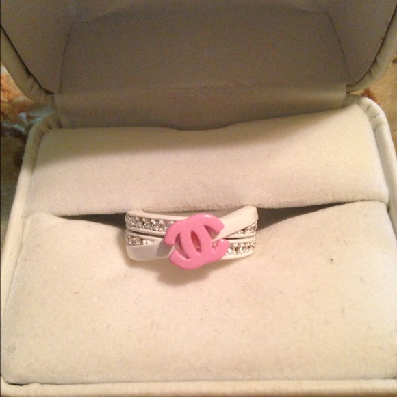 White and Pink Chanel (look-a-like) Ring!!