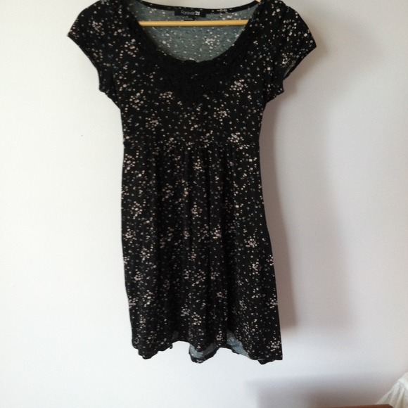 Sweet Floral Black Dress