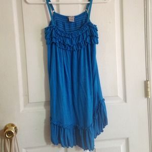 Short blue flowy dress