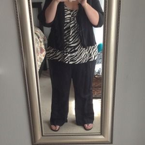 Black linen suit with shirt