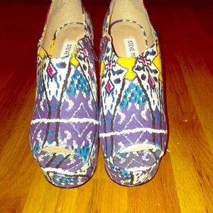 P-Rylan Blue Multi Pattern , Steve Madden Wedge's