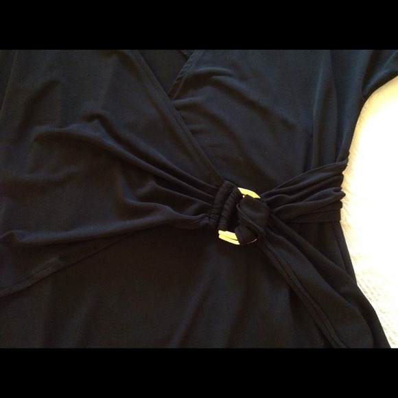 Classic Black Faux-Wrap Dress