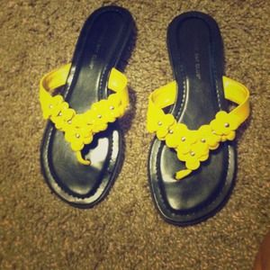 Yellow flowered sandals