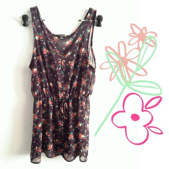 ✳️sold✳️ Plum floral sheer top