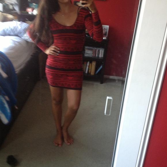 American apparel red print dress