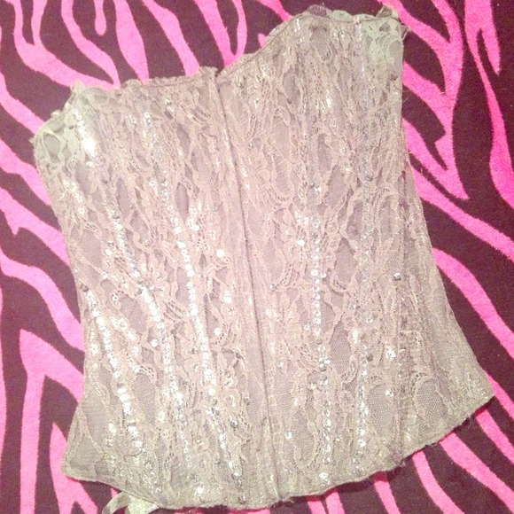 Gray lace corset