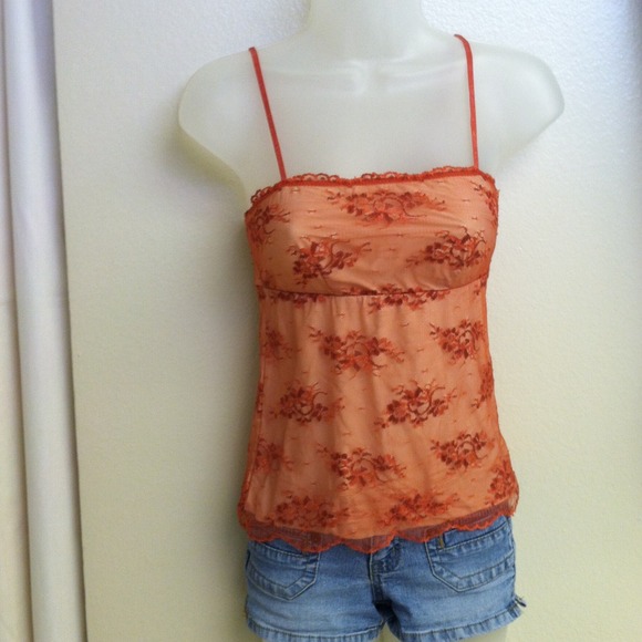 New York & Co Red Orange Top XS