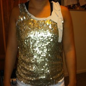 Golden sequined dressy tank