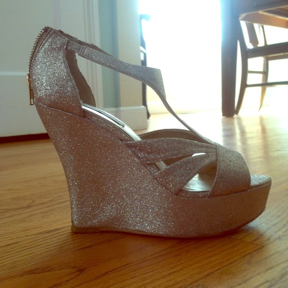 Gold glitter Steve Madden wedges