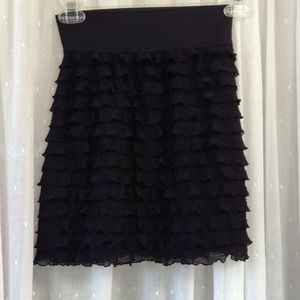 Black ruffle skirt