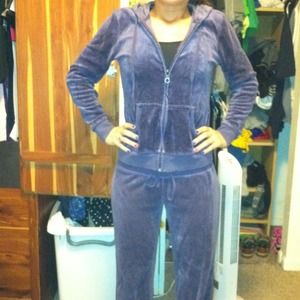 Plum velour sweatsuit
