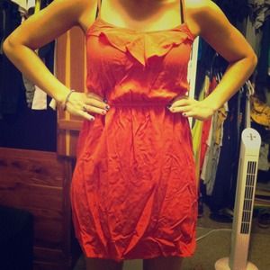 Orange ruffle top sundress