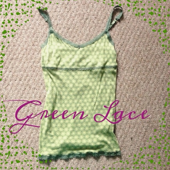 SOLD Light/dark green, Lace Aeropostale tank