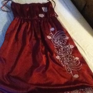 Strapless embroided dress