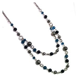 Grace Adele - Tendril Layered - Teal Necklace 22"