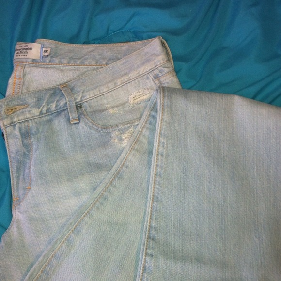 Light blue jean. Flare and destroyed