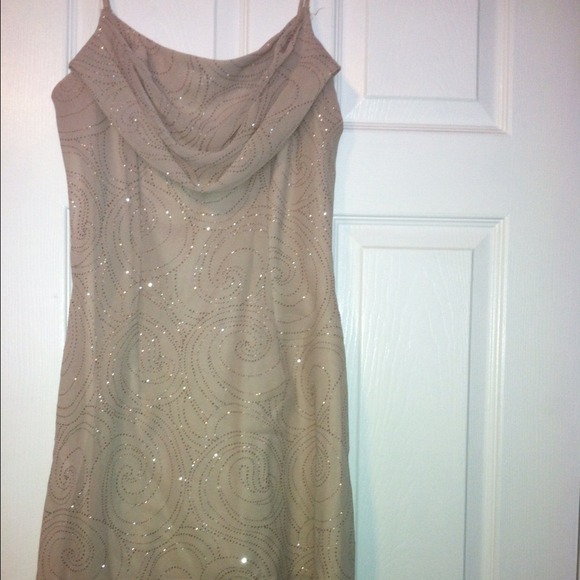 Beige sparkle dress w/ sash