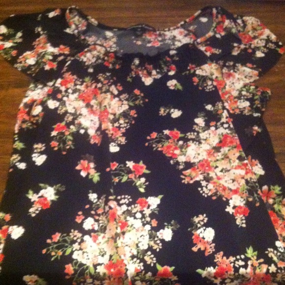 Black floral shirt