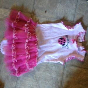 A cute infants dress. Pink with tulle skirt