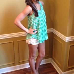 Mint chevron top