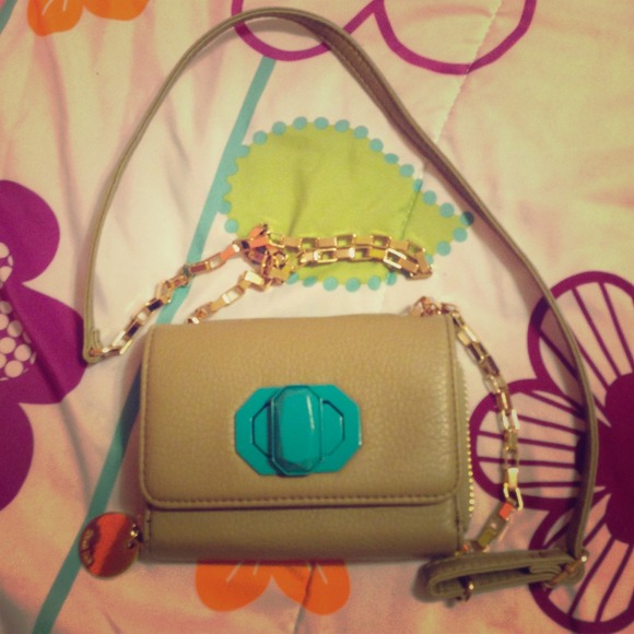 Deux Lux beige and teal cross body - Picture 1 of 4