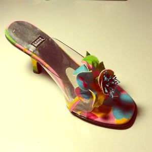 Fun and Flirty Pink Multicolor Flower Heels Fun and Flirty Pink Multicolor Flower Heels