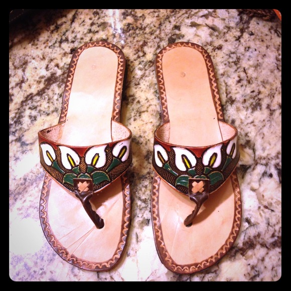 Leather sandals from Cozumel