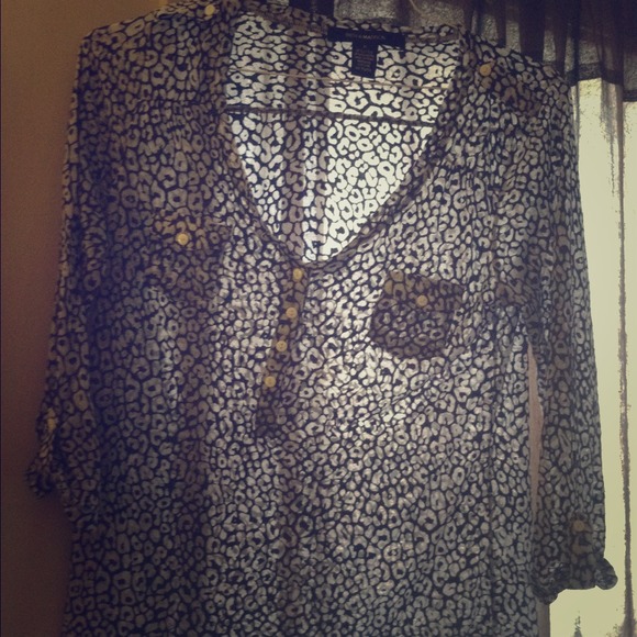 Sheer leopard print shirt