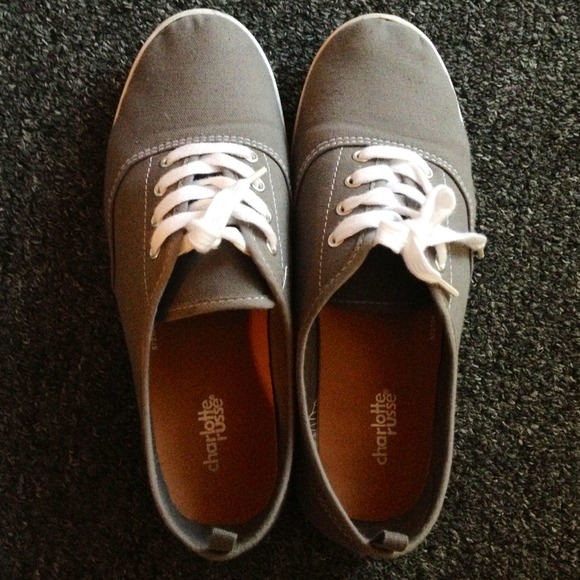 Grey canvas shoes