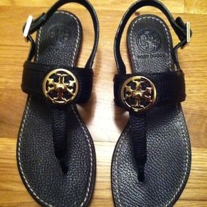 Tory Burch Selma Flat Slingback Navy Size 6.5