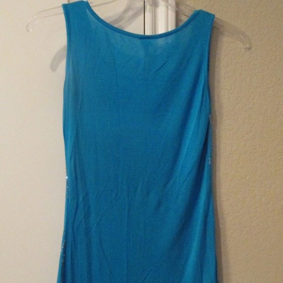 Blue sequined tank top - Picture 2 of 3