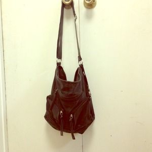 Black faux leather bag