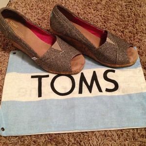 Cork metallic tweed TOMS wedge