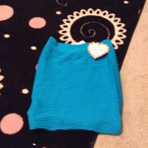 Blue pencil skirt