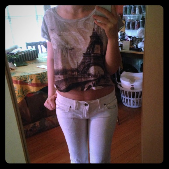 Grey Paris Crop Top