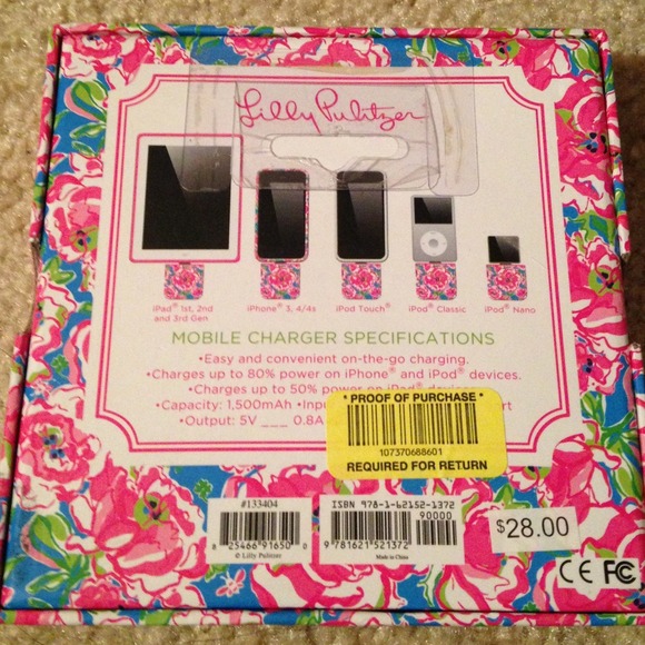 Lily Pulitzer mobile iPhone 4/4s charger - Picture 2 of 2
