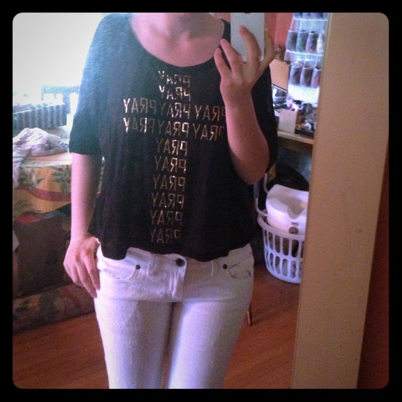 Black Cross Pray Top