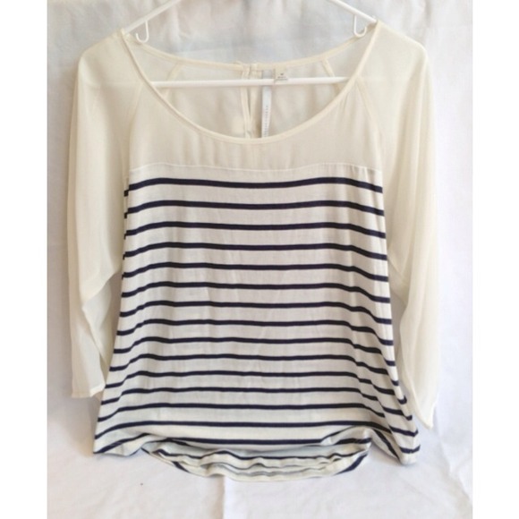 3/4 Sleeve Striped Blouse