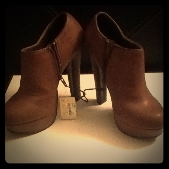Chocolate Platform booties! Brand New & Never Worn