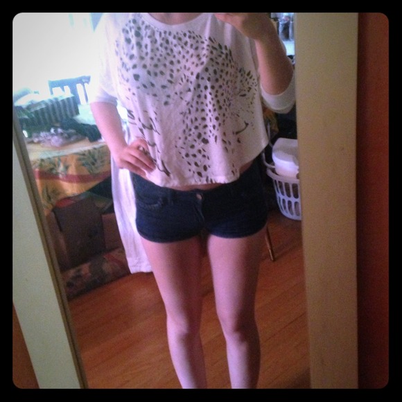 White Cheetah Crop Top