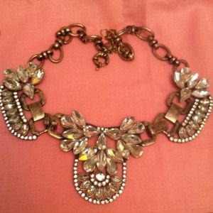 J Crew  Retro Gold Crystal Bib
