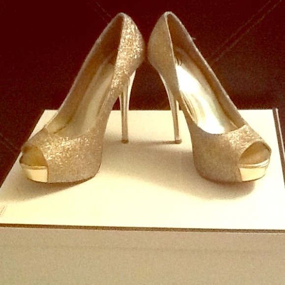 Gold Glitter Platform *worn once for a wedding*