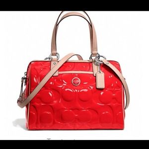 DECIDED 2KEEP Coach authentic NWT red patent satch