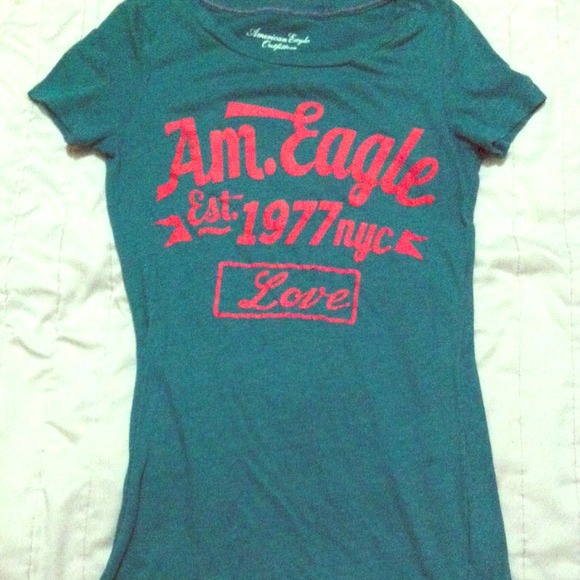 greenish blue graphic tee - Picture 1 of 1