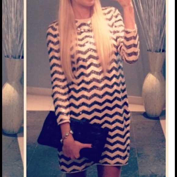 Jcrew sequin chevron dress