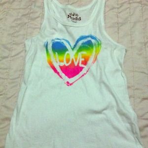 white graphic tank top